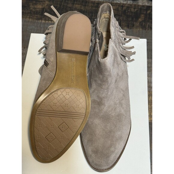 naturalizer Zeline frindge taupe suede ankle bootie women size 10 - Picture 6 of 6